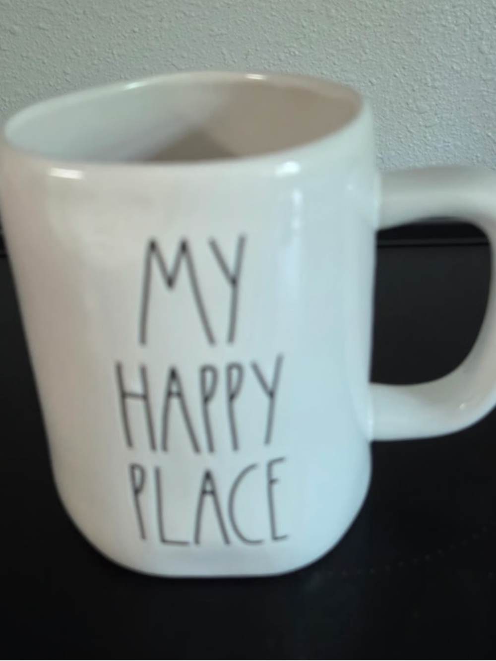 Ceramic 'My Happy Place' Coffee Mug - White